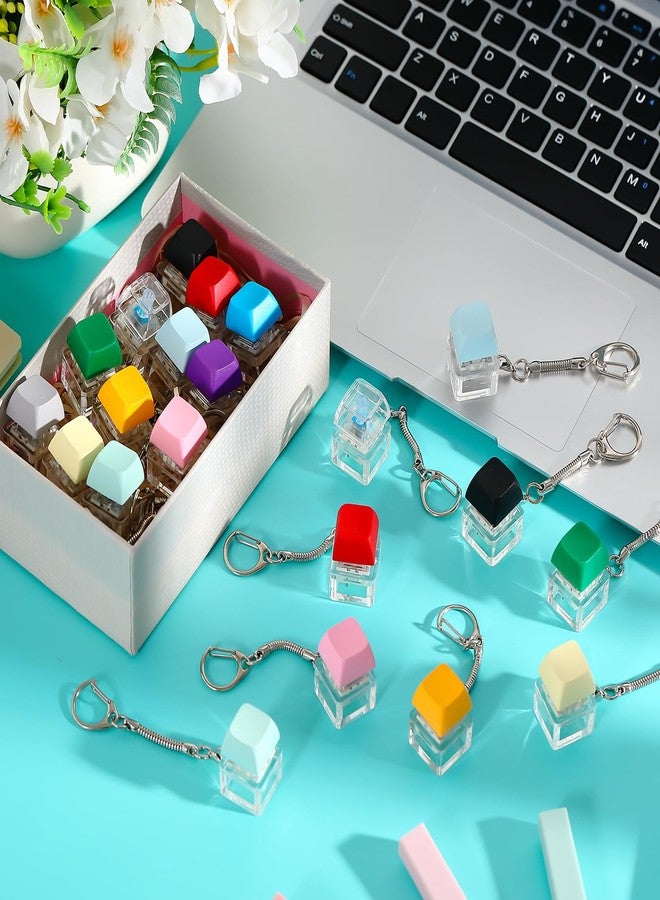 Nosiny 48 Pcs Keyboard Fidget Toys Keyboard Fidget Keychains for Adults Teens Finger Stress Relief Keycap for Boys Girls Students Decompression Gifts(12 Color) - Image 5